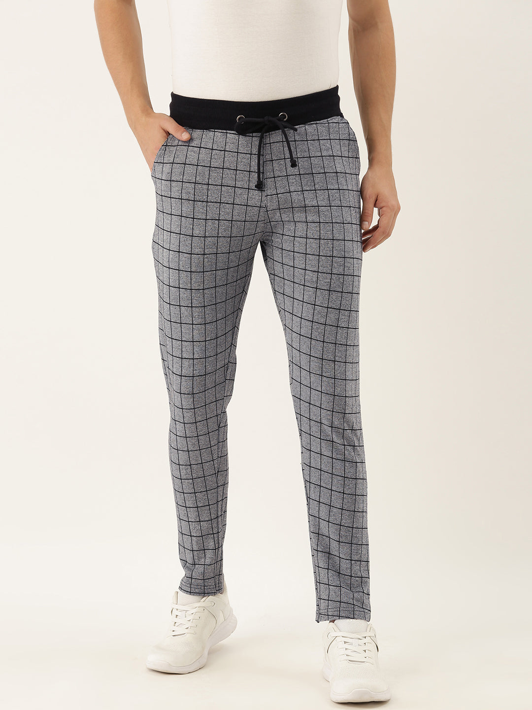 Men Blackchk Solid Track Pants