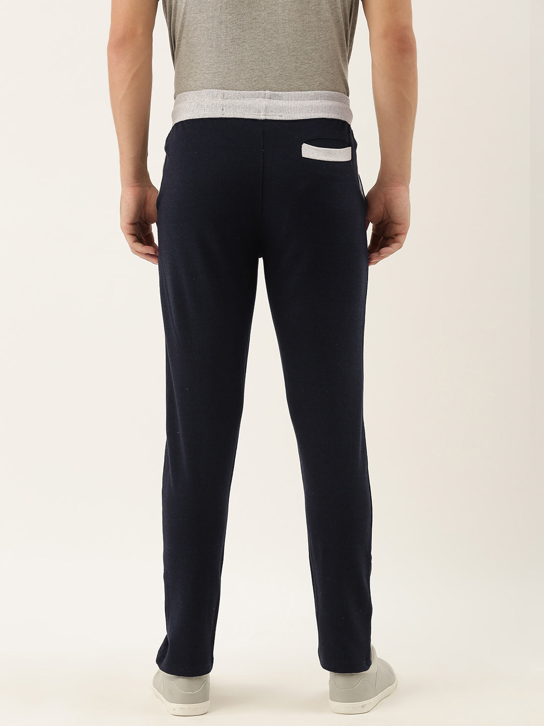 Men Blacknavy Solid Track Pants