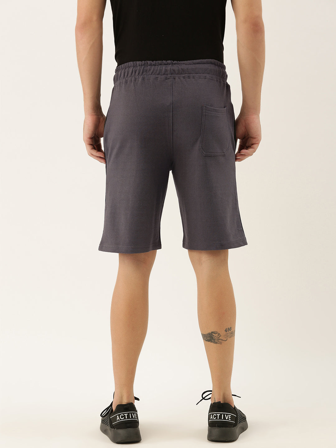 Men Grey Casual Terry Colourblocked Shorts