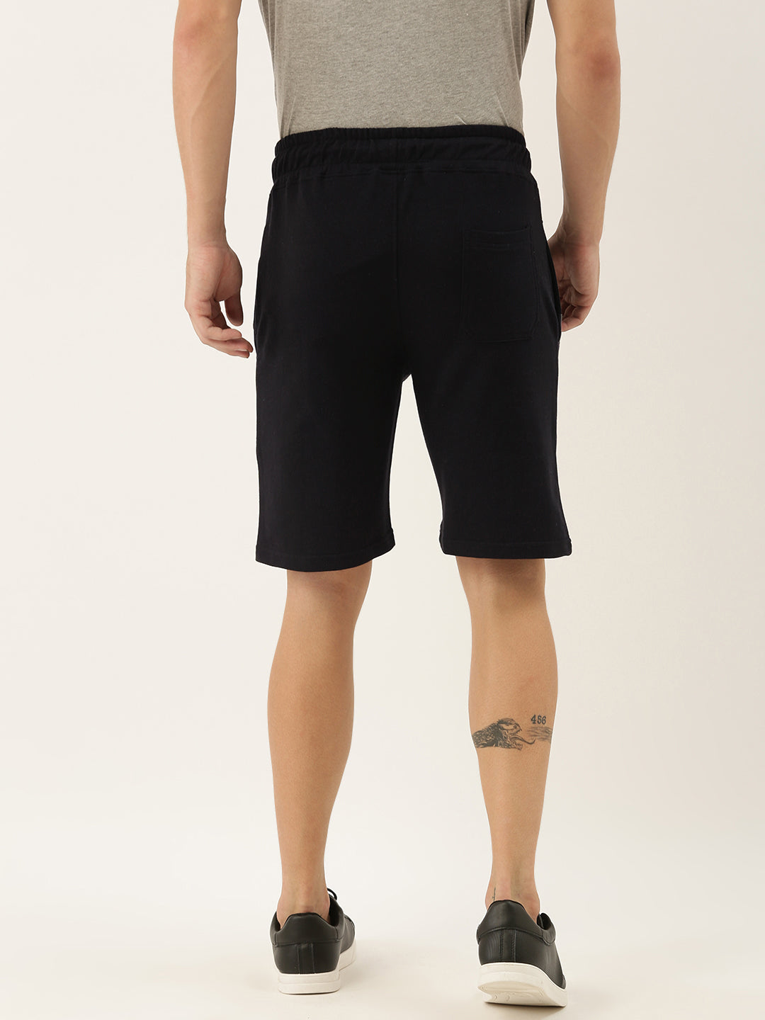 Men Black Casual Terry Colourblocked Shorts