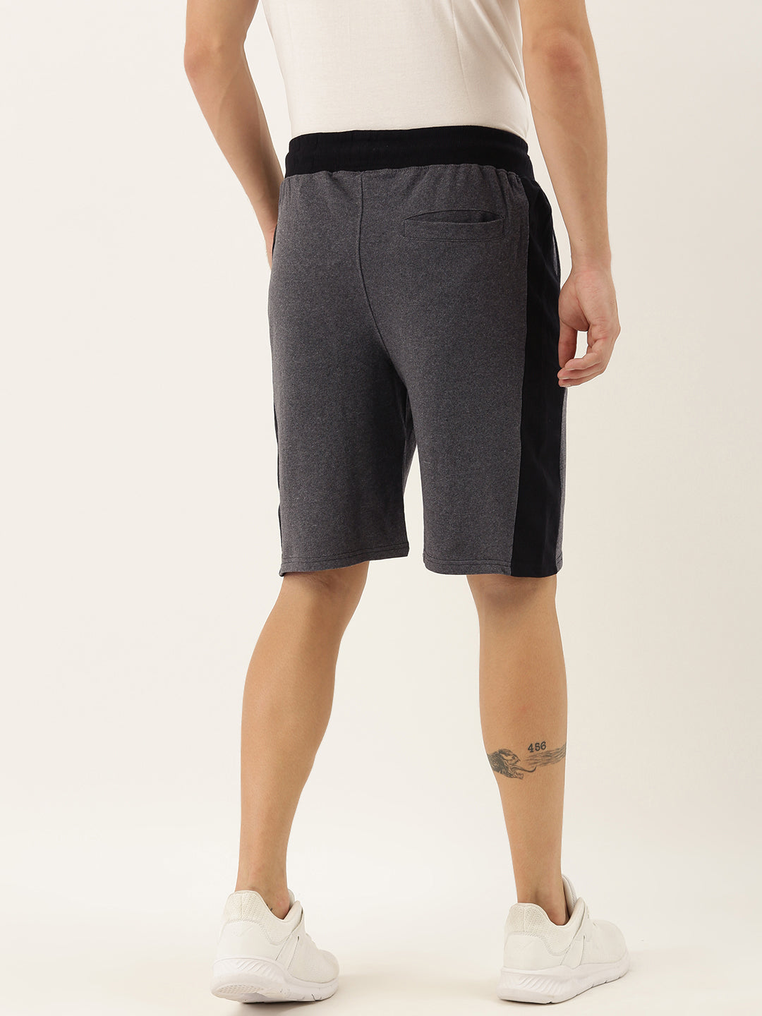 Men Melange Casual Terry Side Panel Shorts