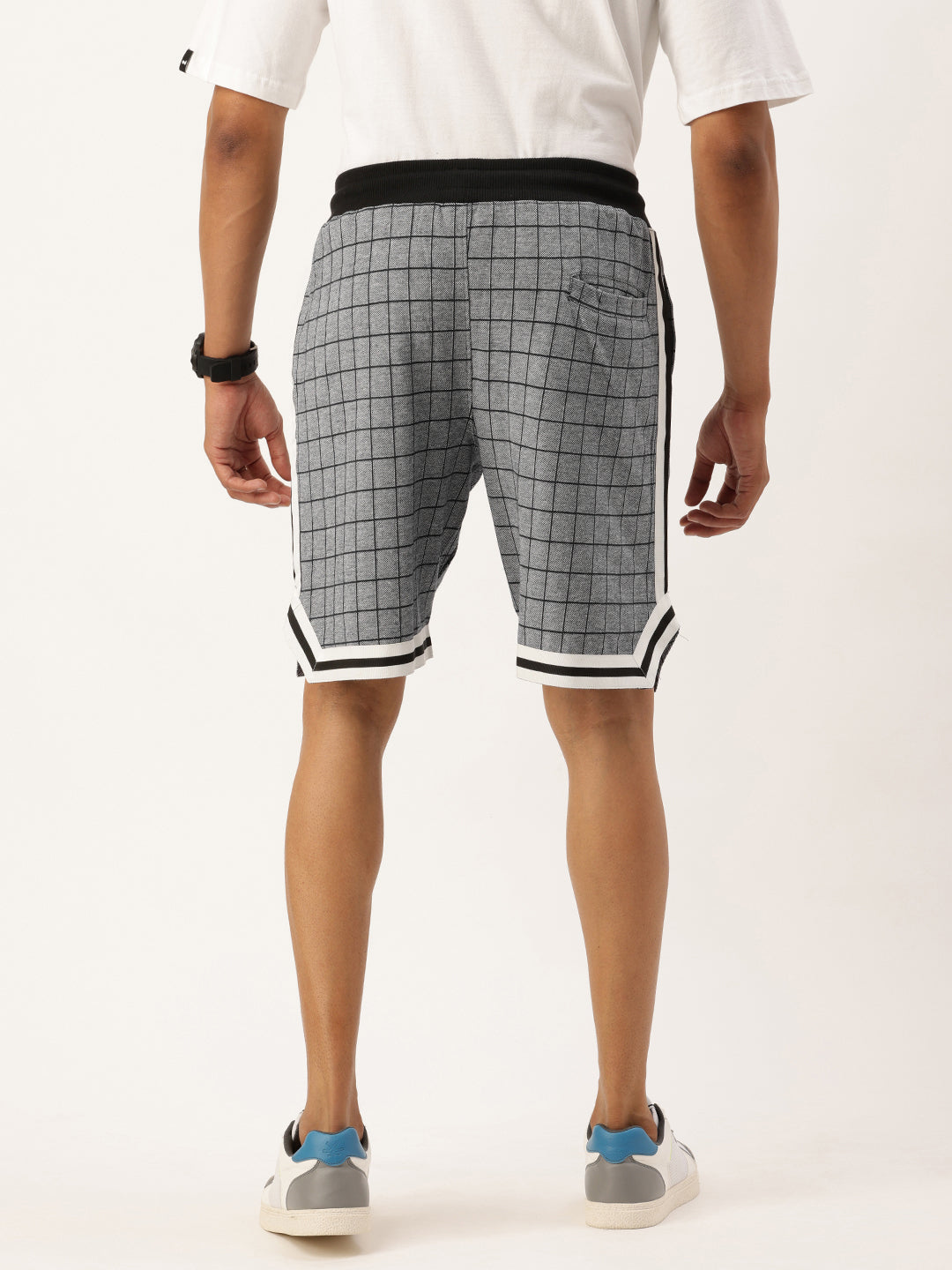 Men Navychk Casual Terry Ribbon Shorts