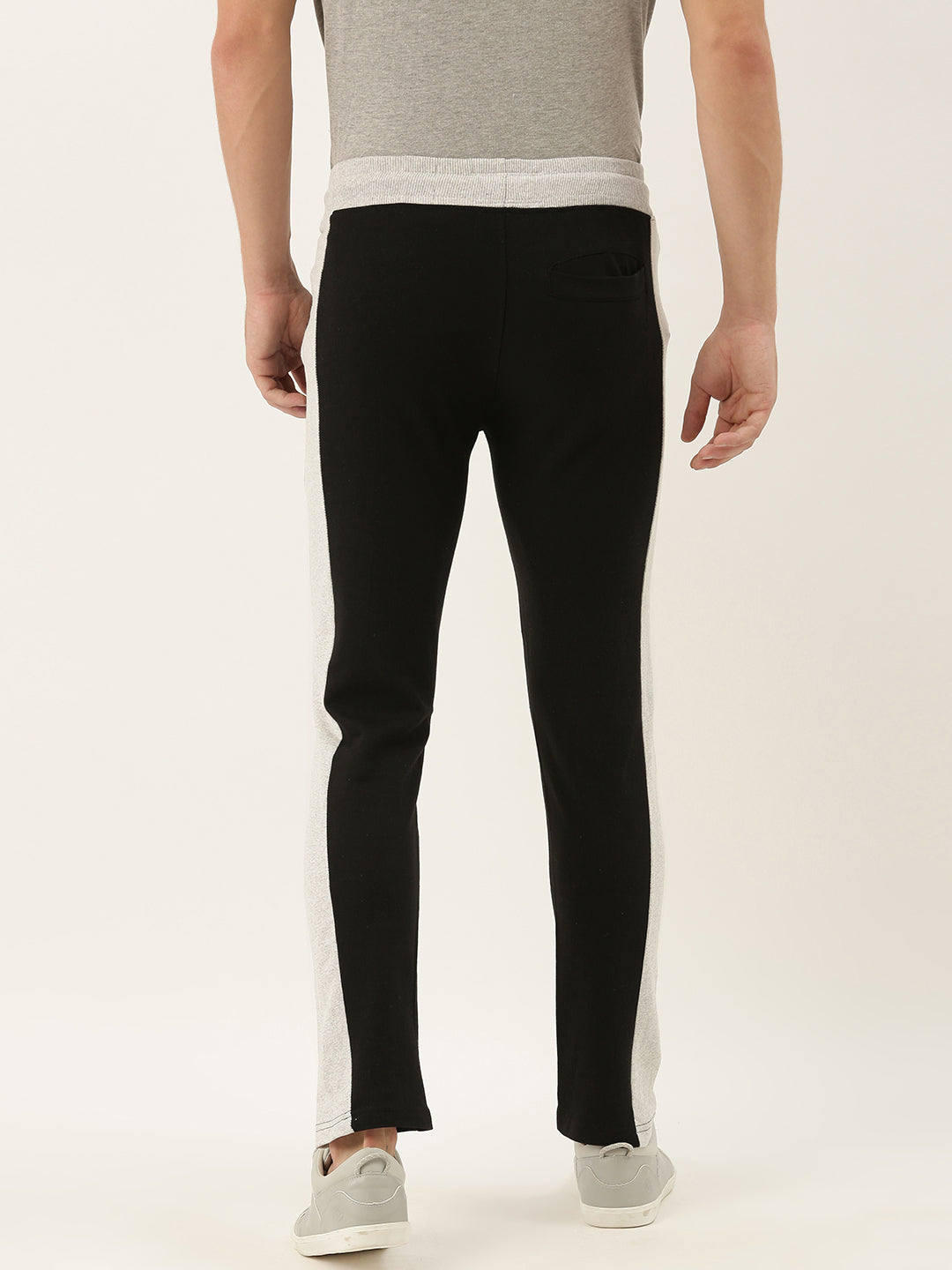 Men Black Solid Side panel Track Pants