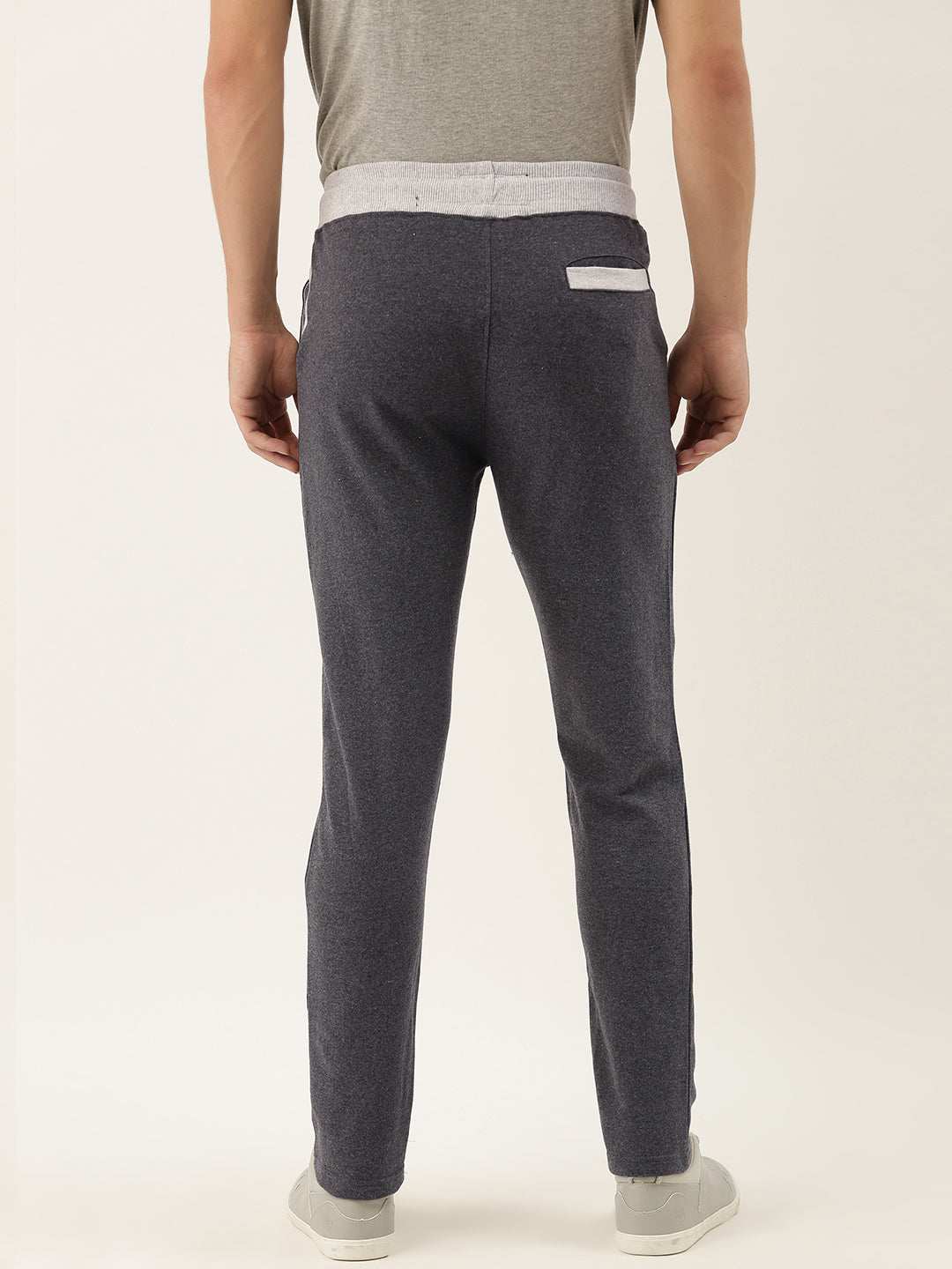 Men Melange Solid Track Pants