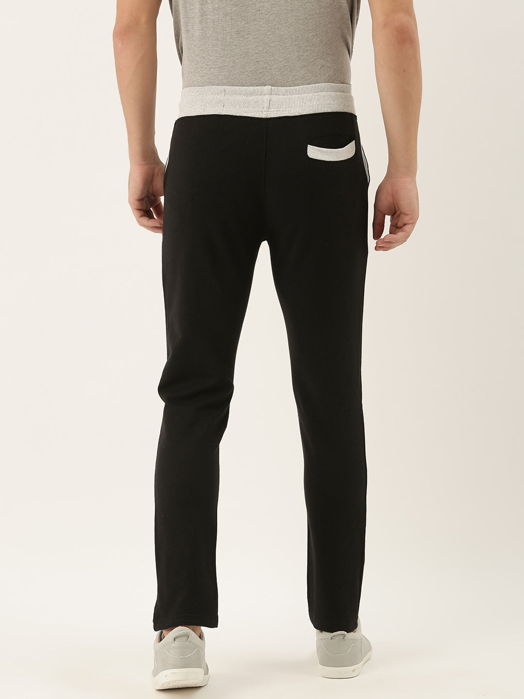 Men Black Solid Track Pants