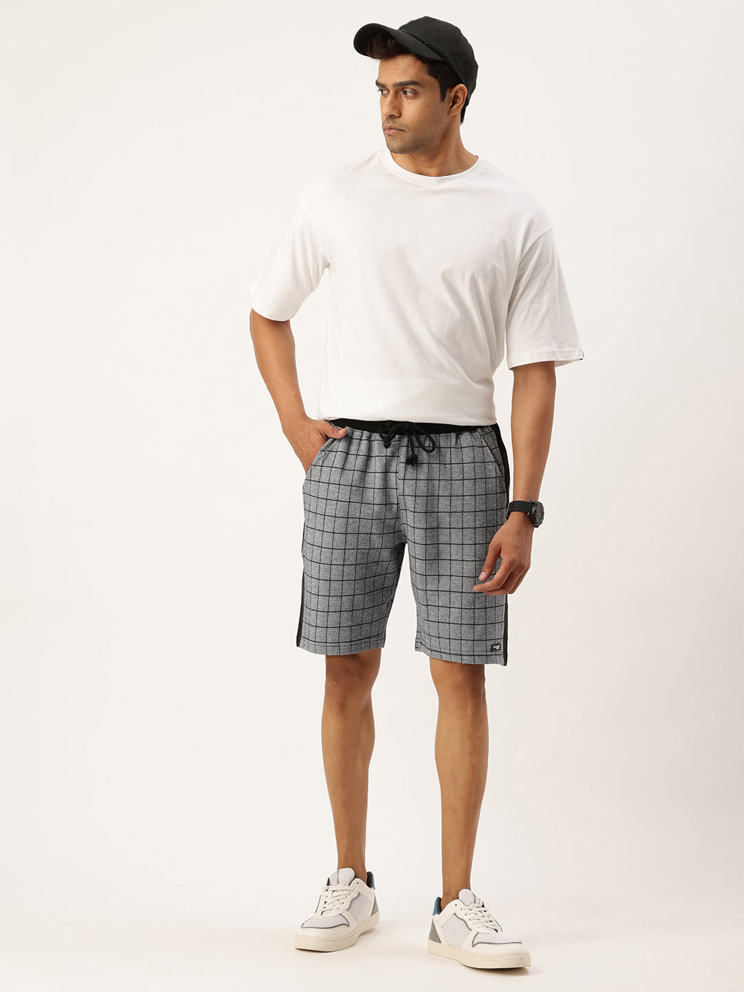 Men Navychk Casual Terry Side Panel Shorts