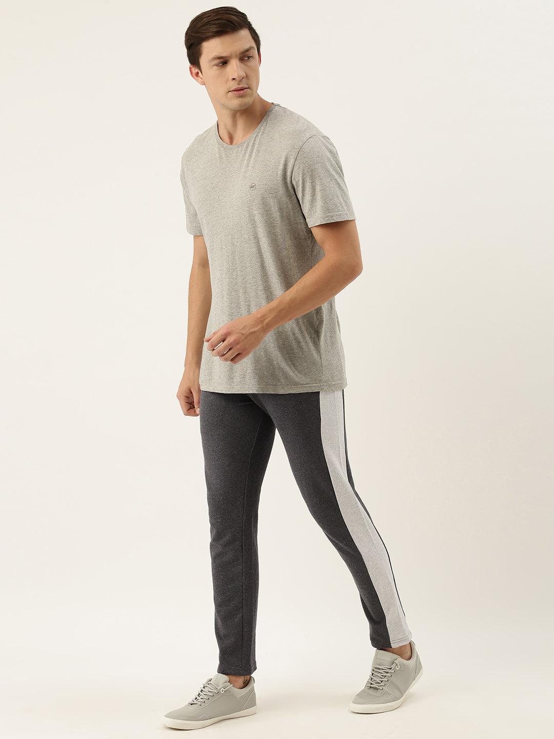 Men Melange Solid Side panel Track Pants