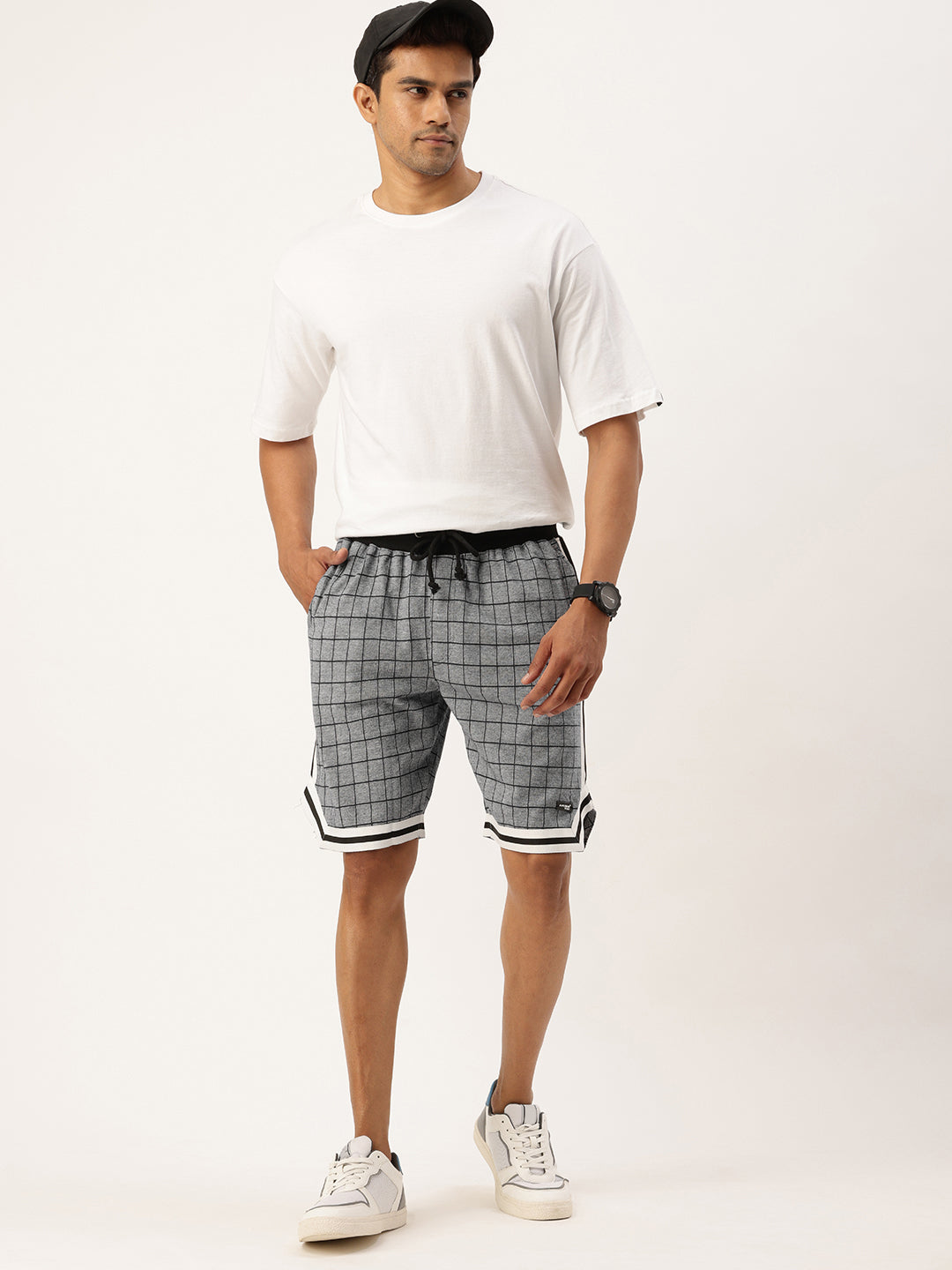 Men Navychk Casual Terry Ribbon Shorts