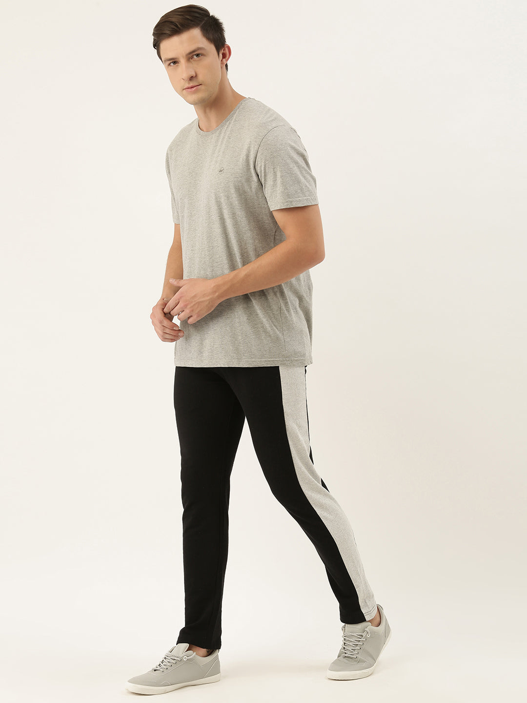 Men Black Solid Side panel Track Pants