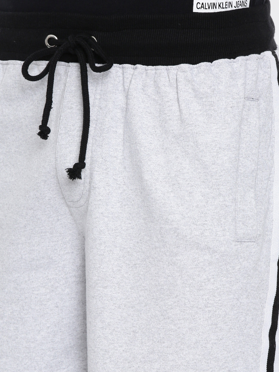 Men White Casual Terry Ribbon Shorts