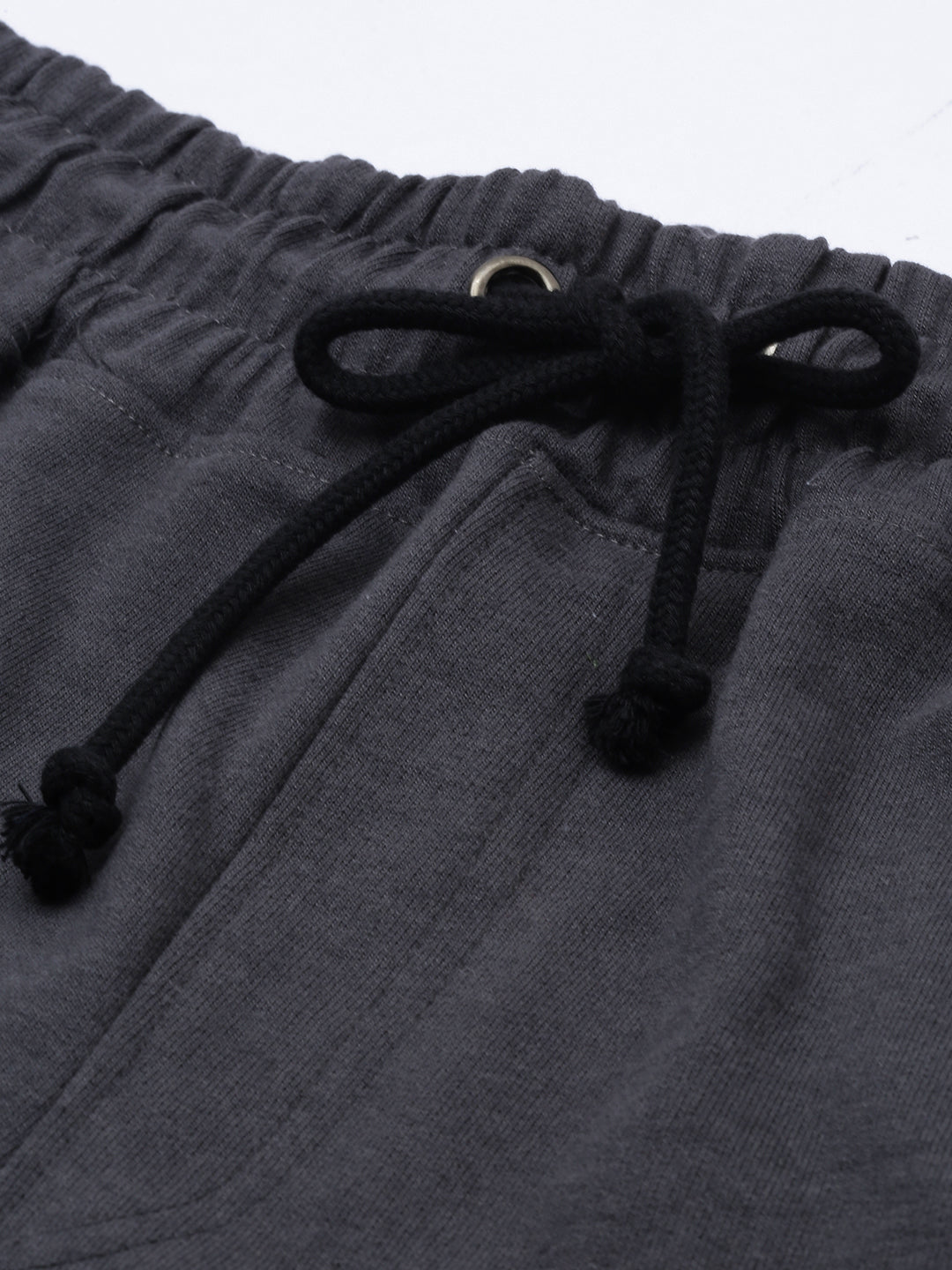 Men Grey Casual Terry Cargo Shorts