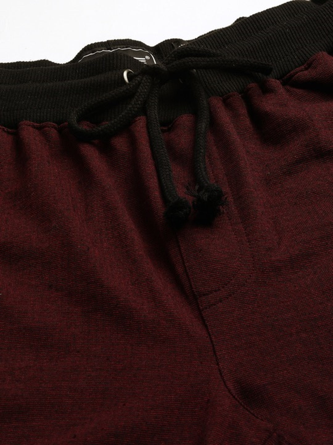 Men Blackwine Casual Terry Ribbon Shorts